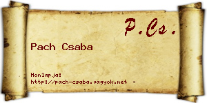 Pach Csaba névjegykártya