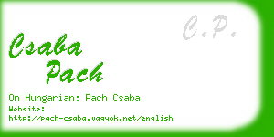 csaba pach business card